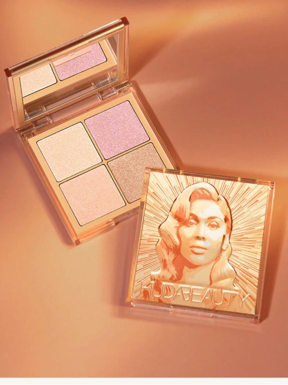 HUDA BEAUTY Rose & Champagne Glow Highlighter Quad
